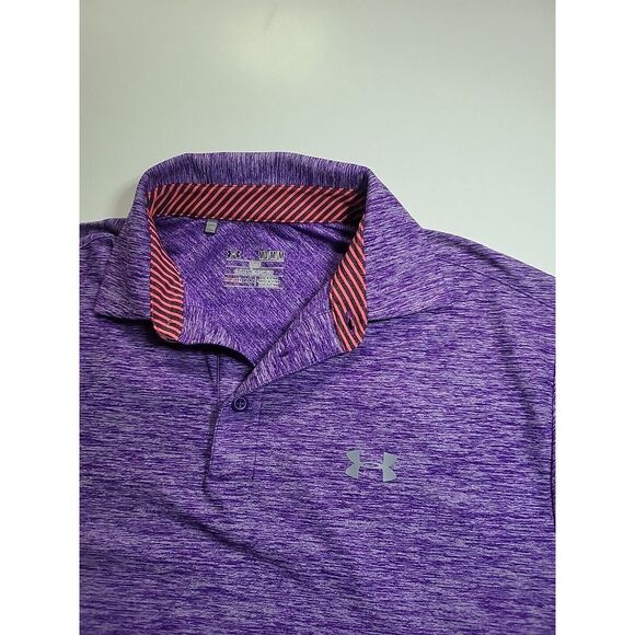 Under Armour Playoff Polo Shirt Adult M Heather Purple Golfing Performance Mens - Picture 2 of 9